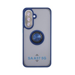 Capa com Anel de Suporte para Samsung Galaxy A37 5G Azul Escuro Fumado